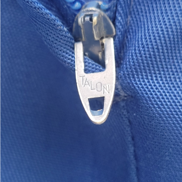 Vintage Blue Lined Back Slit Side Zip Pockets Maxi Straight Skirt - Picture 9 of 11